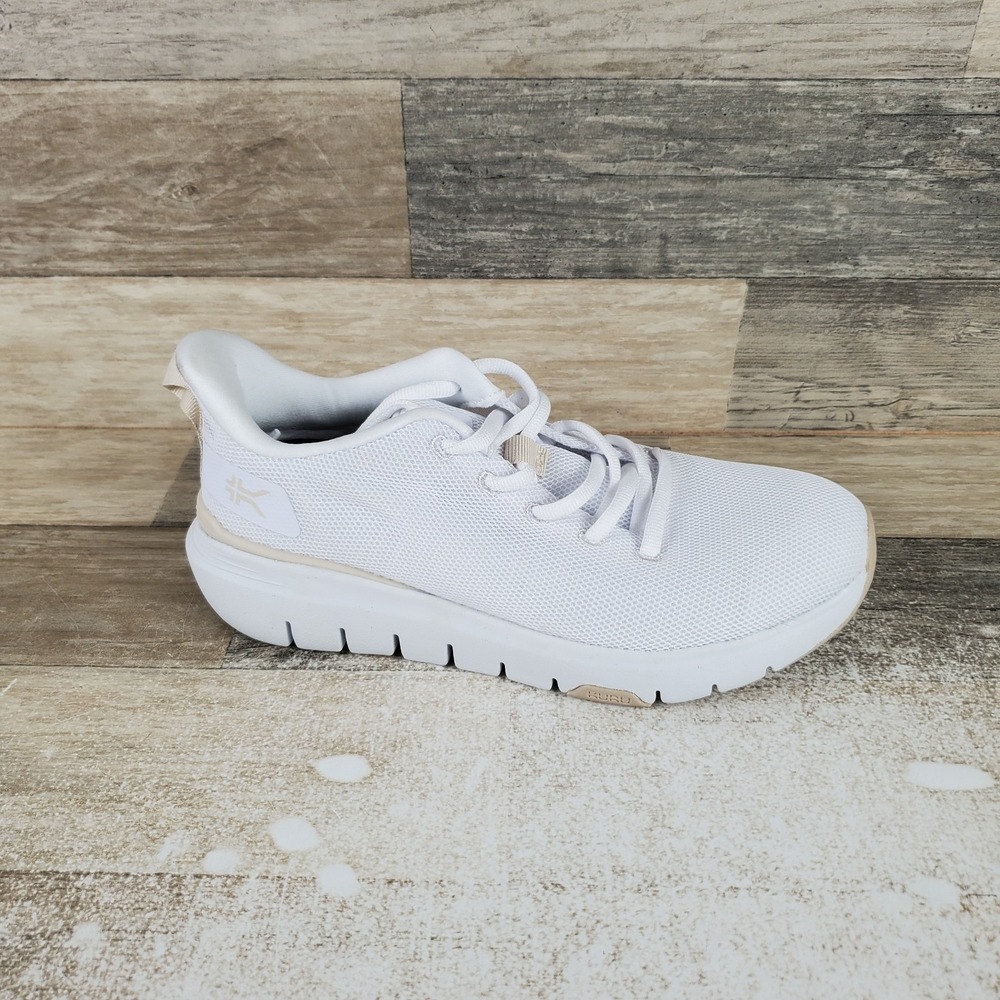 KURU Flex Via Womens Running Shoes Sz 6 M White Cushioned Comfort Light Sneakers